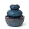 Glitzhome® 8.75" LED Turquoise Leaf Textured Ceramic Tabletop Fountain